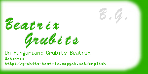 beatrix grubits business card